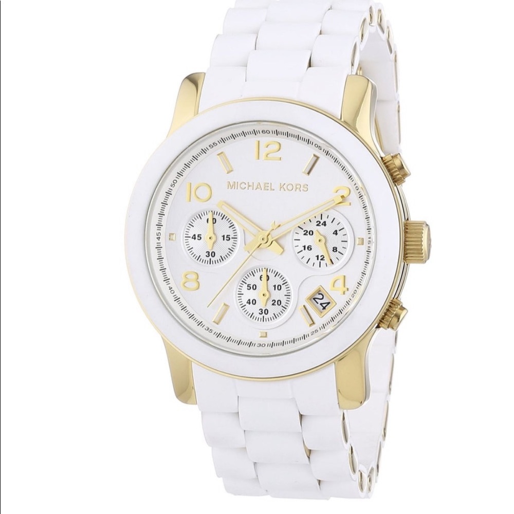 Michael Kors MK5145 women’s gold and white watch